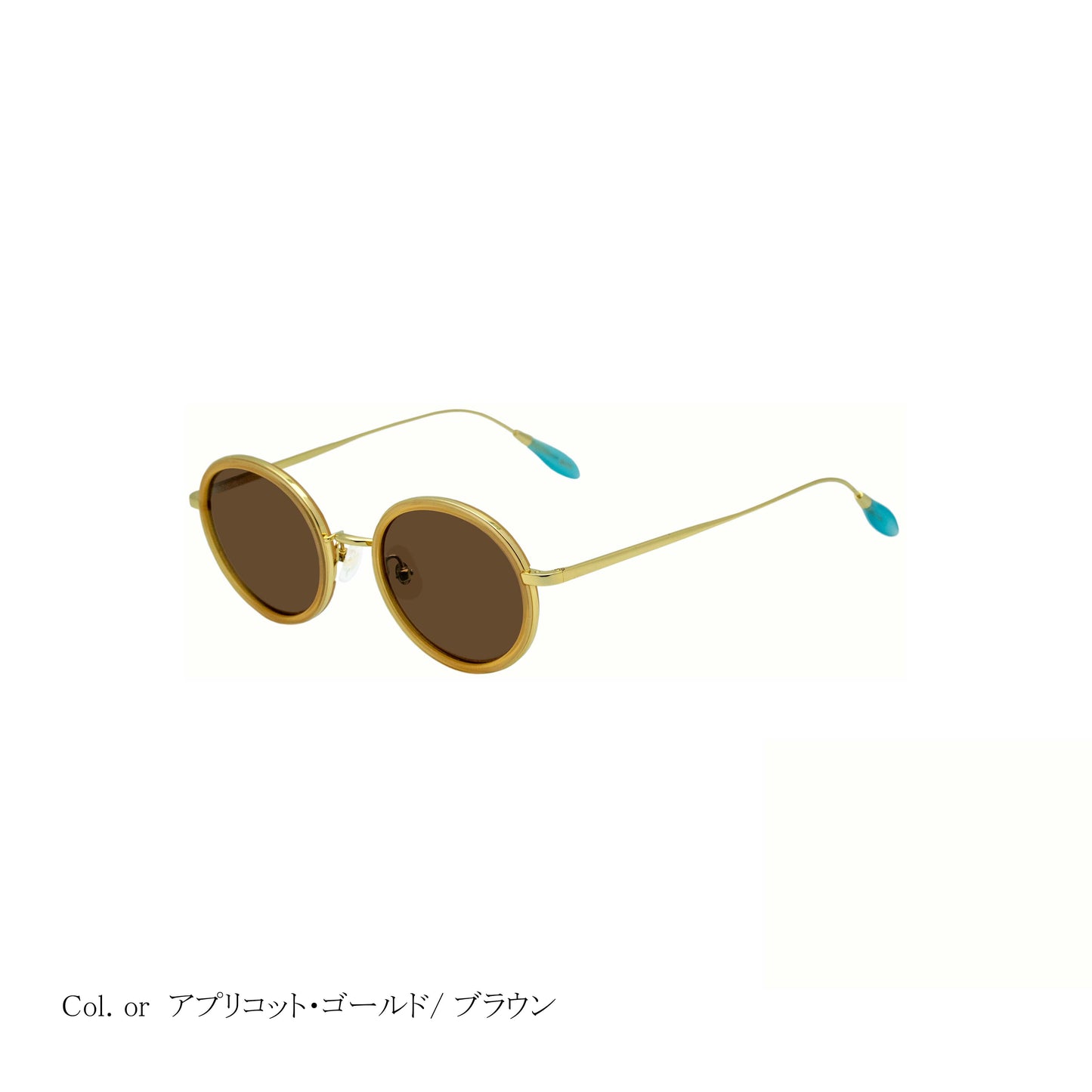 aim-chuva-斜め_サングラス_アプリコット・ゴールド/ブラウン_オーバル