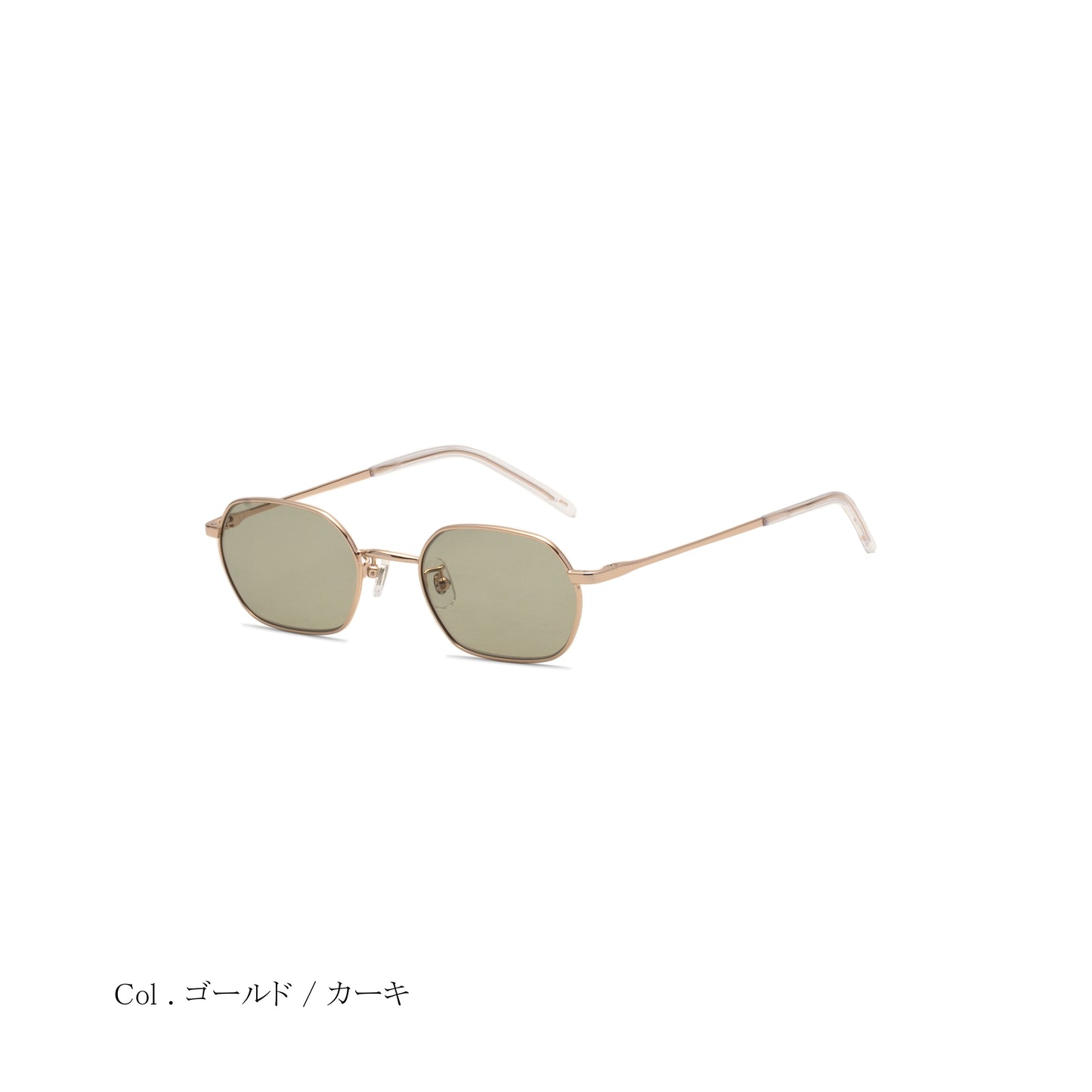 aim-bajika-gp_斜め_サングラス_ゴールド/カーキ_ヘキサゴン