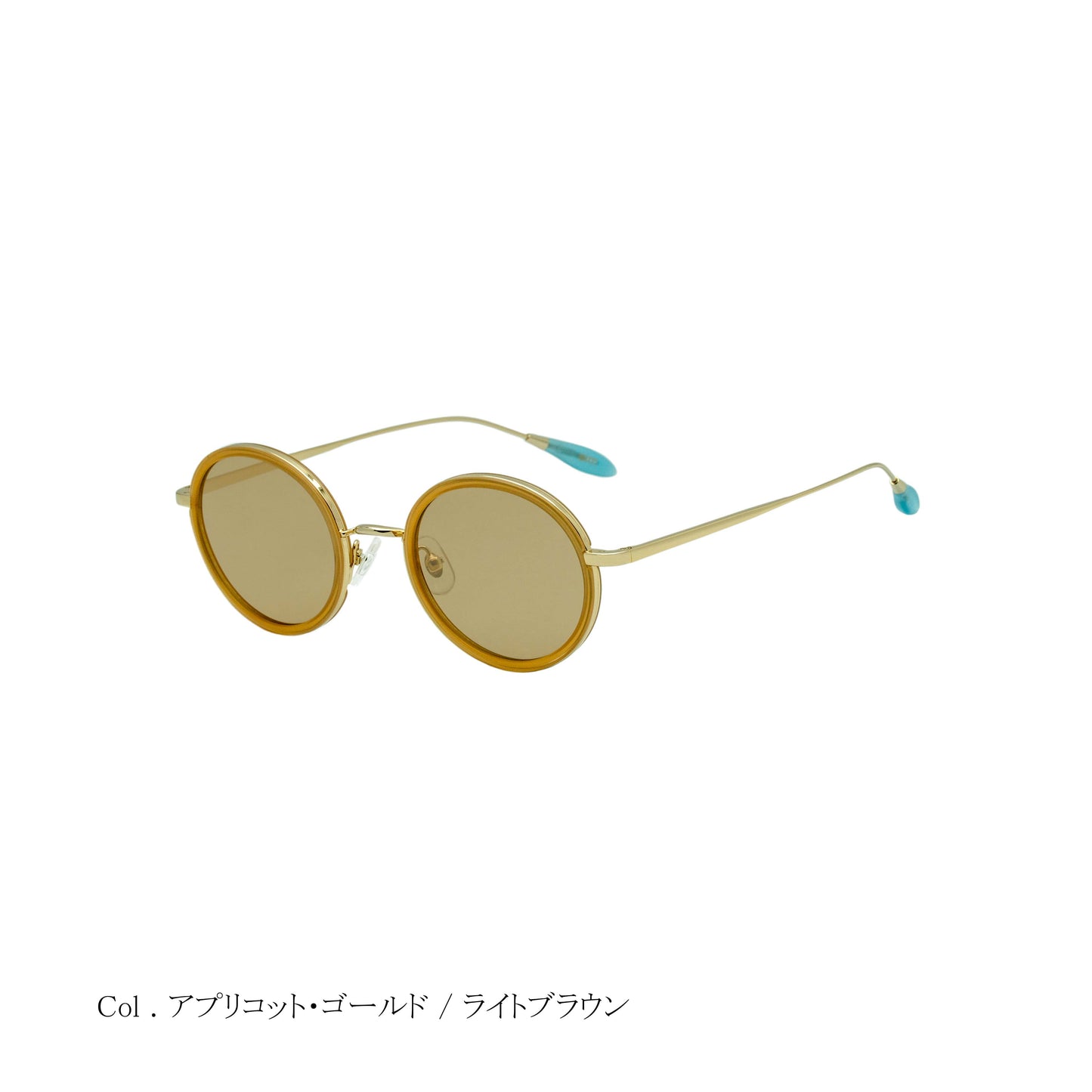aim-chuva-斜め_サングラス_アプリコット・ゴールド/ライトブラウン_オーバル