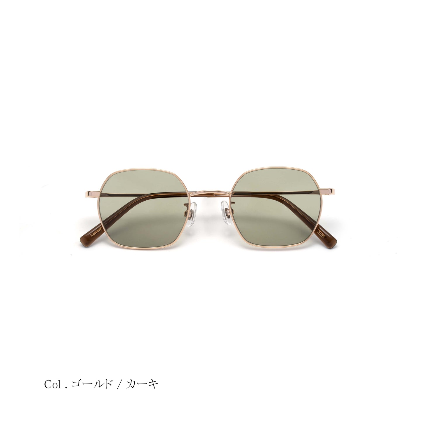 aim-kamuy-gp_正面_サングラス_ゴールド/カーキ_ヘキサゴン