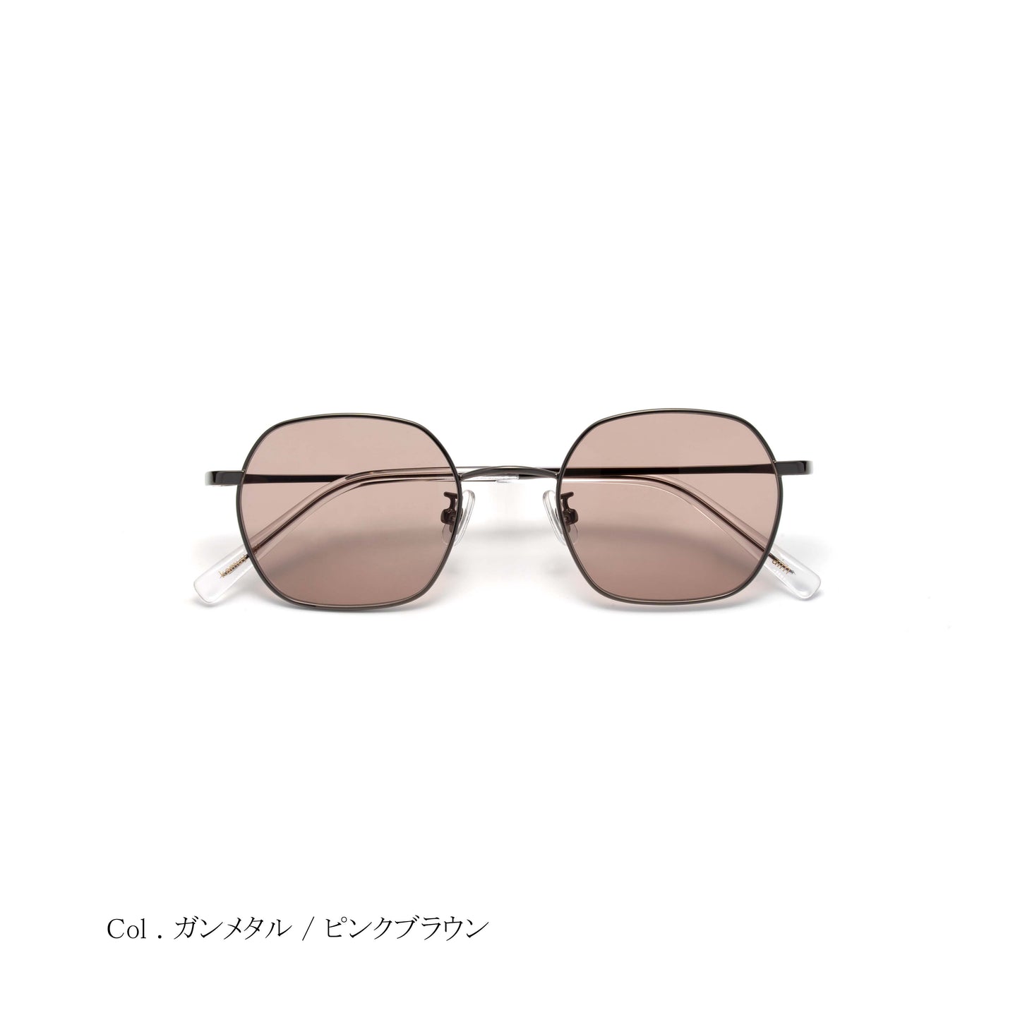 aim-kamuy-gu_正面_サングラス_ガンメタル/ピンクブラウン_ヘキサゴン