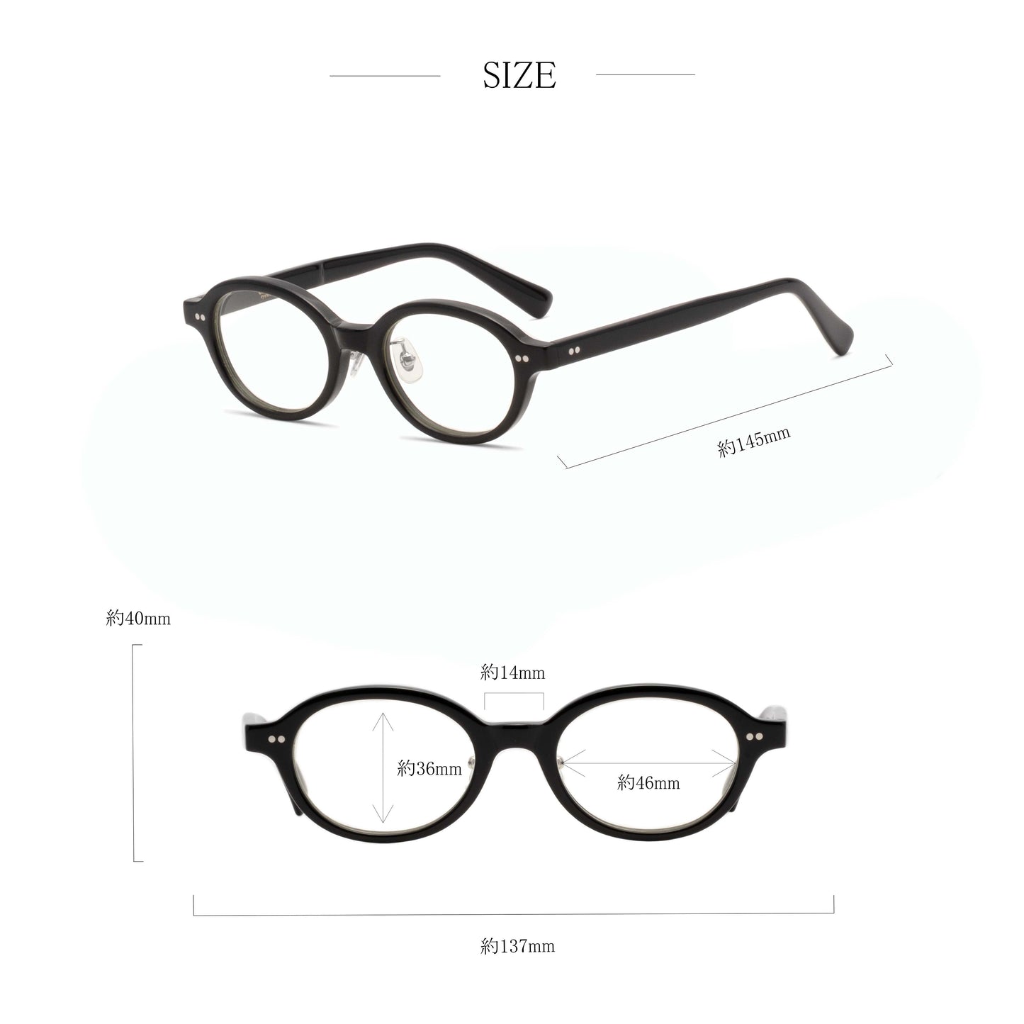 aim-impala-bkcl_サイズ_伊達メガネ_ブラック/クリア_オーバル