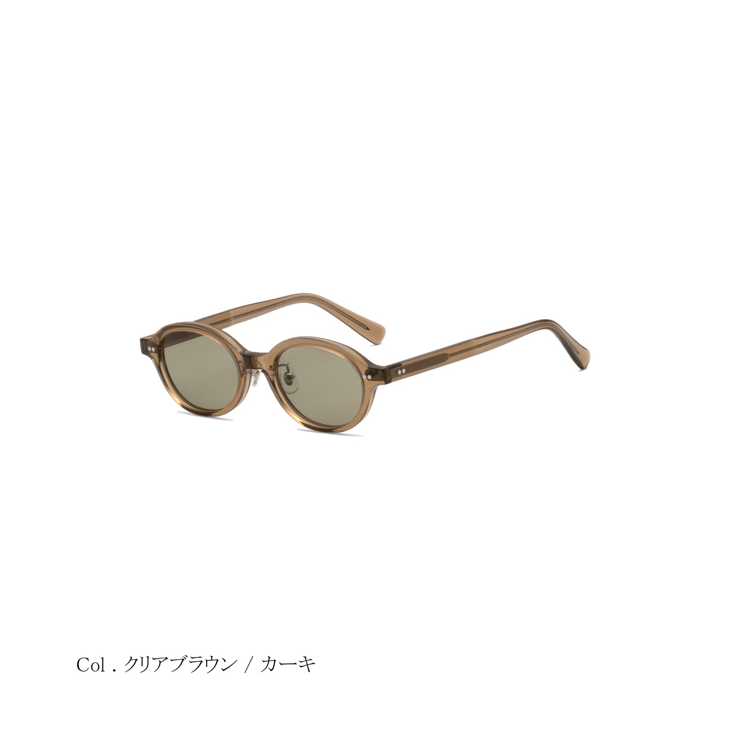 aim-impala-br_斜め_サングラス_クリアブラウン/カーキ_オーバル