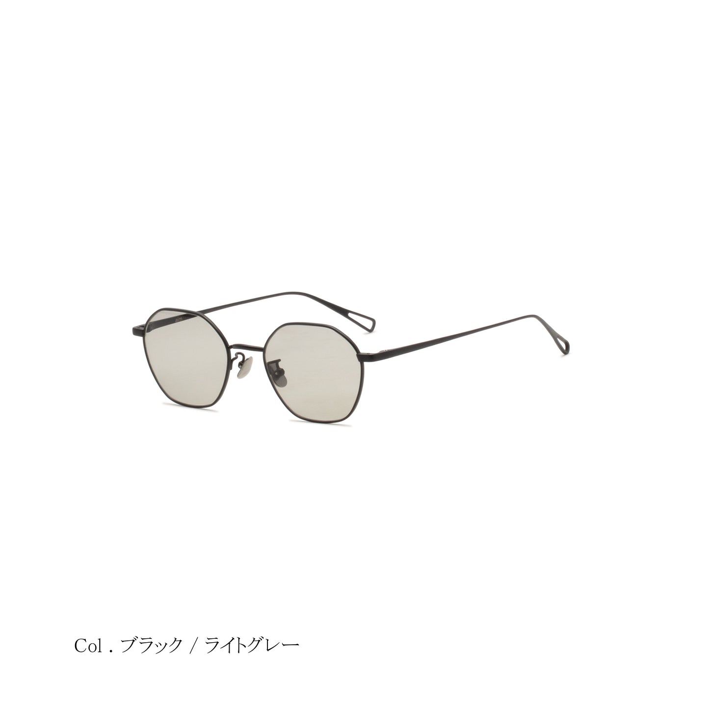 aim-lemonade-bk_斜め_サングラス_ブラック/ライトグレー_ヘキサゴン