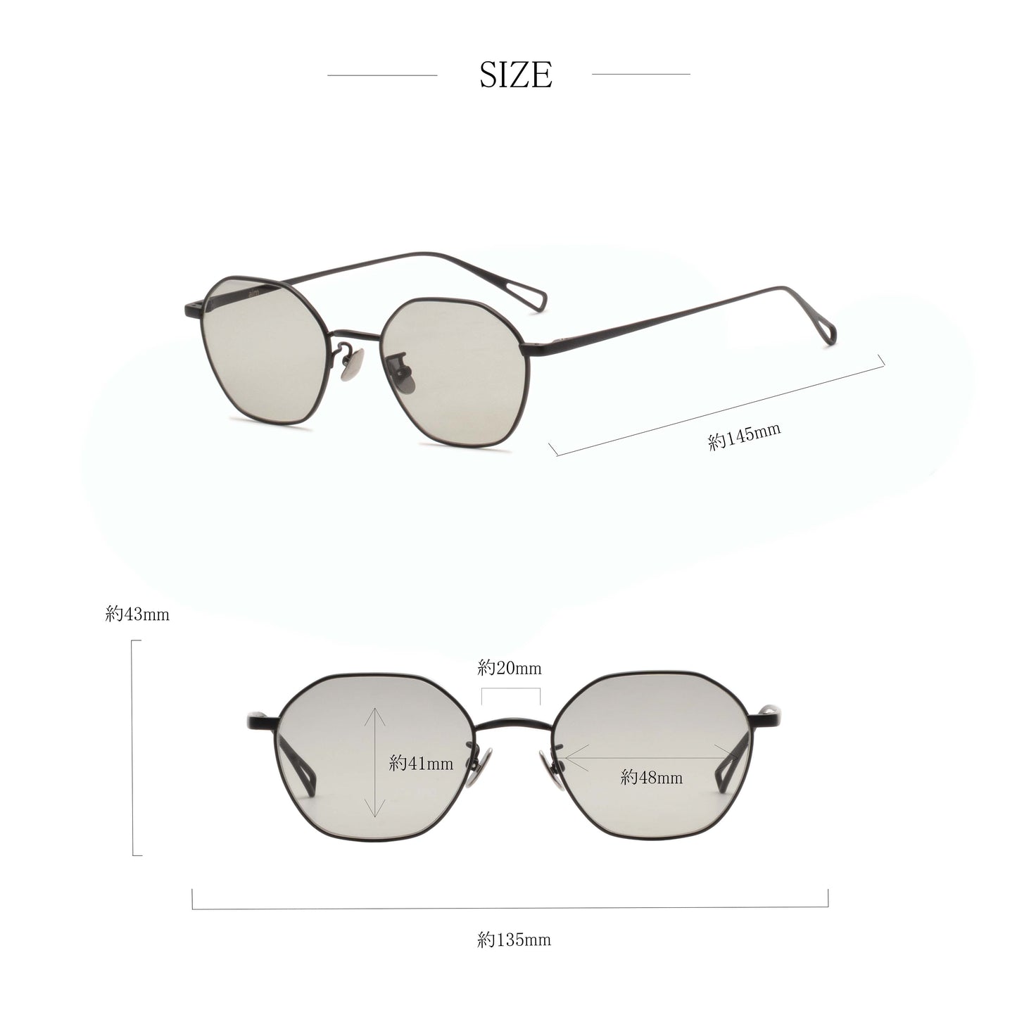 aim-lemonade-bk_サイズ_サングラス_ブラック/ライトグレー_ヘキサゴン