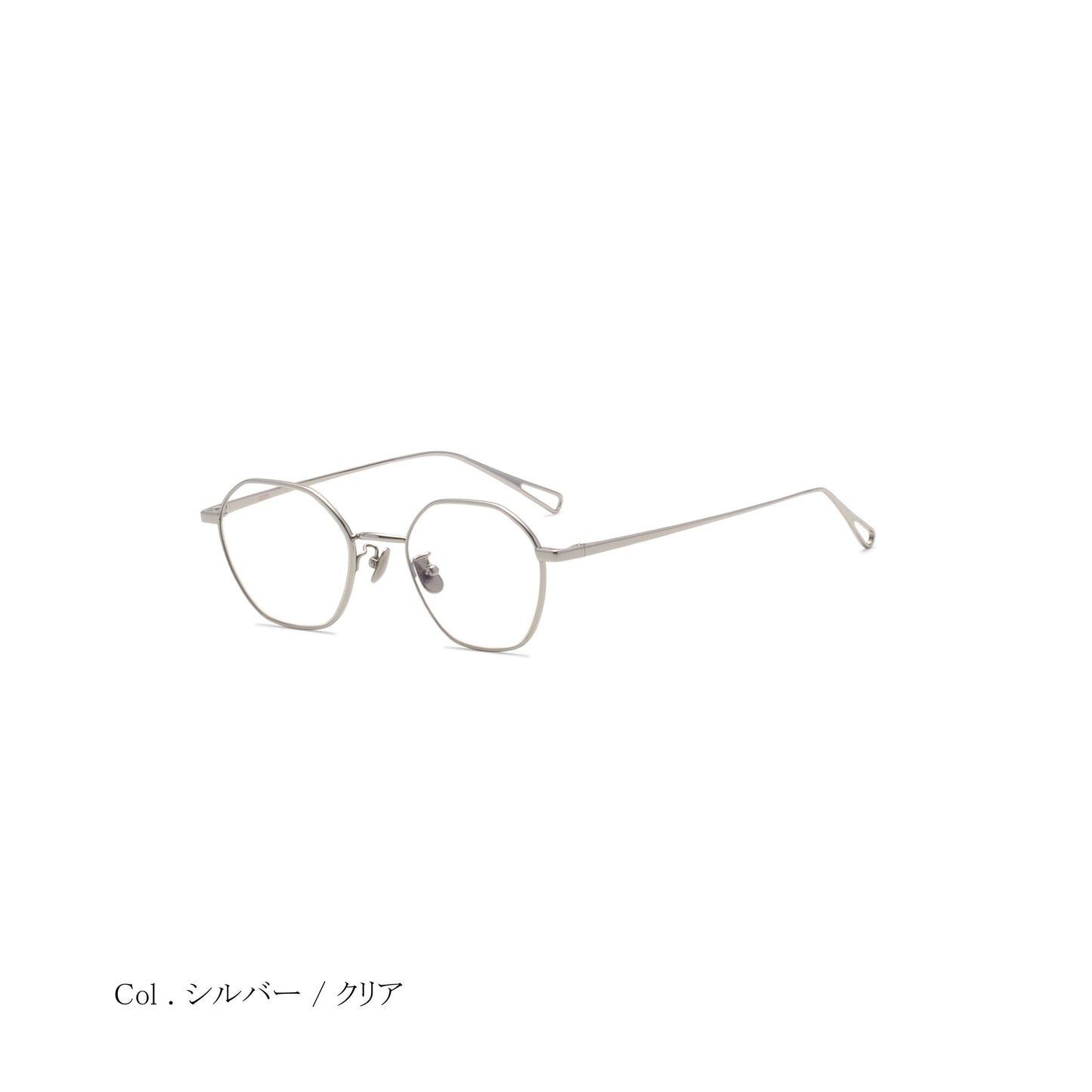 aim-lemonade-sicl_斜め_伊達メガネ_シルバー/クリア_ヘキサゴン